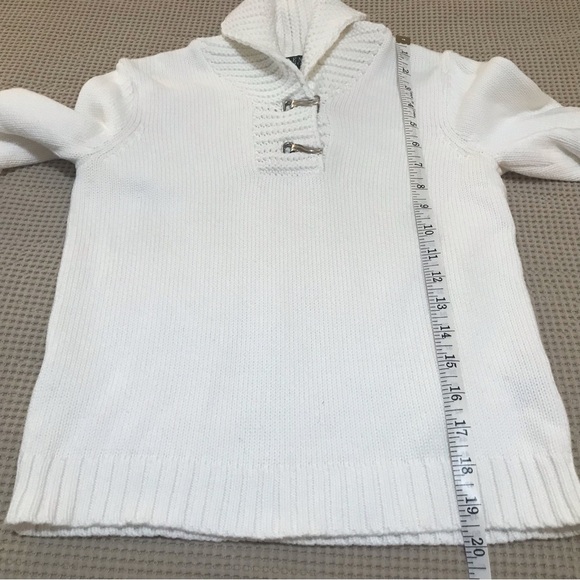 Lauren Ralph Lauren Cozy White Sweater with Toggle Neck Size P/P - Picture 5 of 9